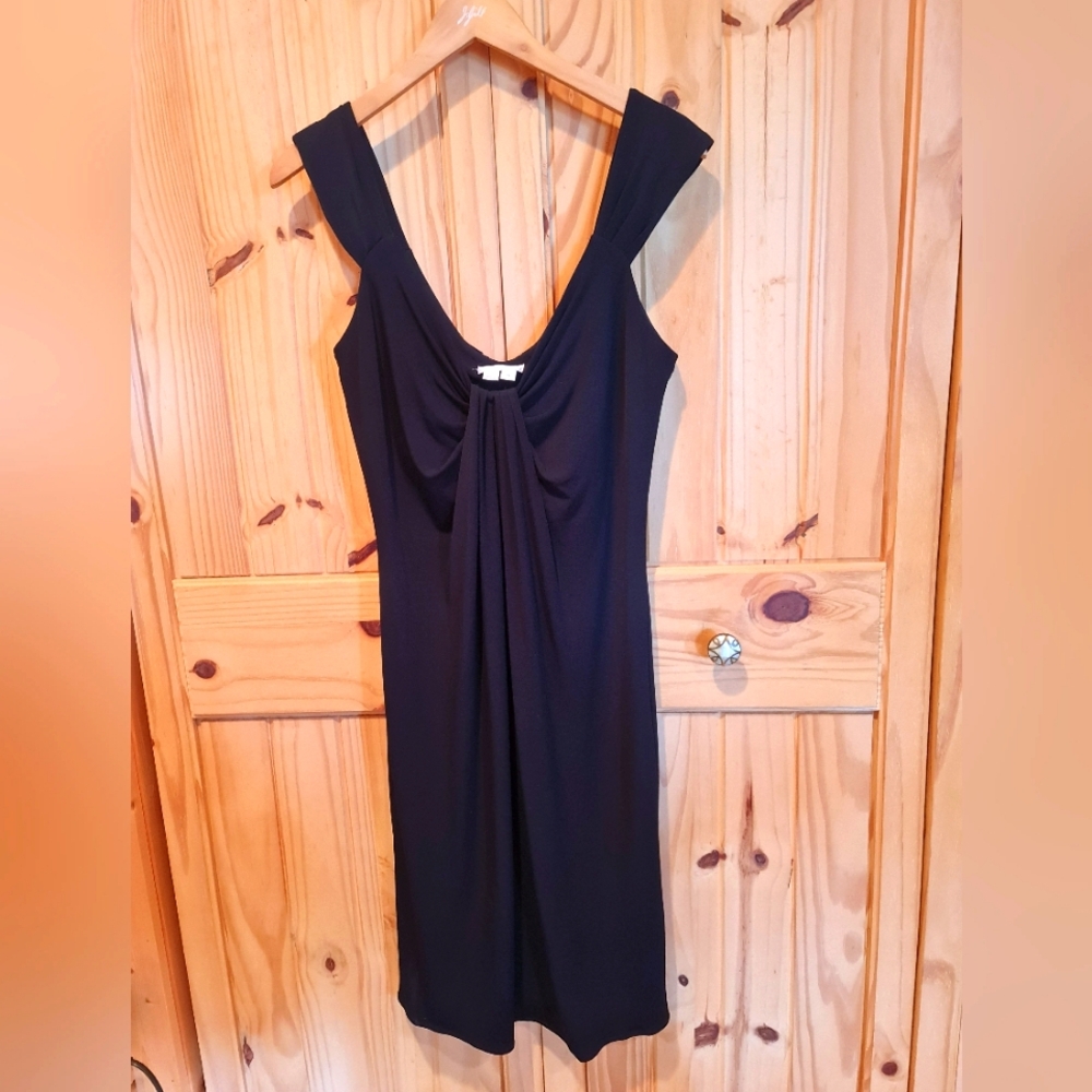 London Times Drape Front Romantic LBD Cocktail Size 14